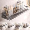 Suction Cup Bathroom Shelf Aluminum Toilet Storage Rack Multifunctional Shower Organizer Shelf