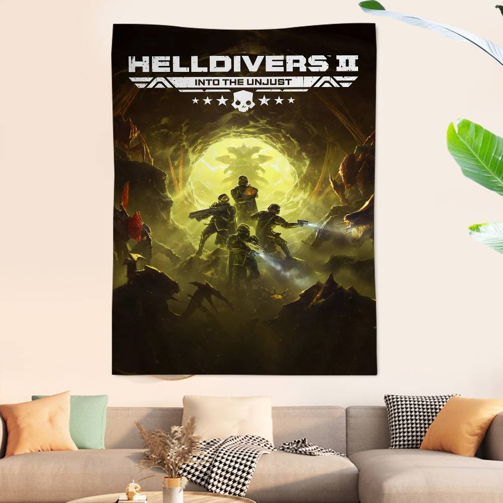 Игра Helldiver 2 Подвесной Богемный Гобелен Богемные Настенные Гобелены Мандала Кавайная Декор Комнаты