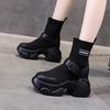 2024 New Brand Punk Style Women Shoe Platform Shoes Rock Boots Minimalist Style In Stretch Cloth Thick Bottom Street Shot Knight