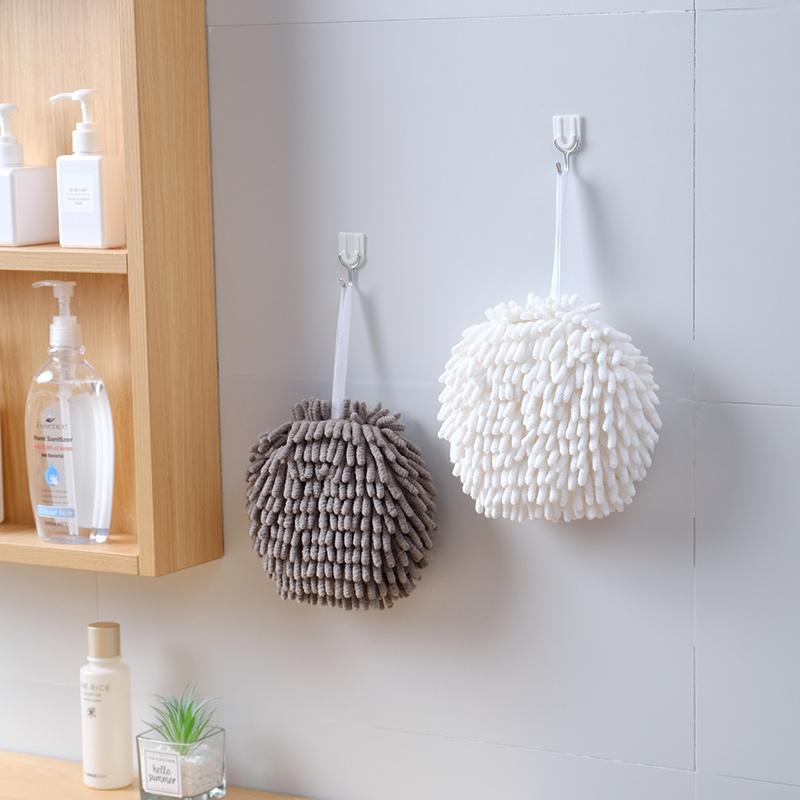 Лидер продаж, 1 шт., полотенца для рук, кухонные, ванные, шариковые полотенца для рук с подвесными петлями, быстросохнущие мягкие впитывающие полотенца из микрофибры