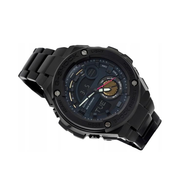 Casio Серия G-STEEL - Спортивные водонепроницаемые и ударопрочные часы с двойным дисковым дисплеем, светодиодной подсветкой, кварцевым механизмом, ремешком из смолы. Японские и корейские GST-200RBG-1ER