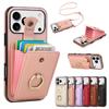 Strap Crossbody Leather Phone Case for iPhone 17 Pro Max Air 17E 16E 16 Plus 15 Pro 14 13 Mini 12 11 Ring Card Holder Bag Cover