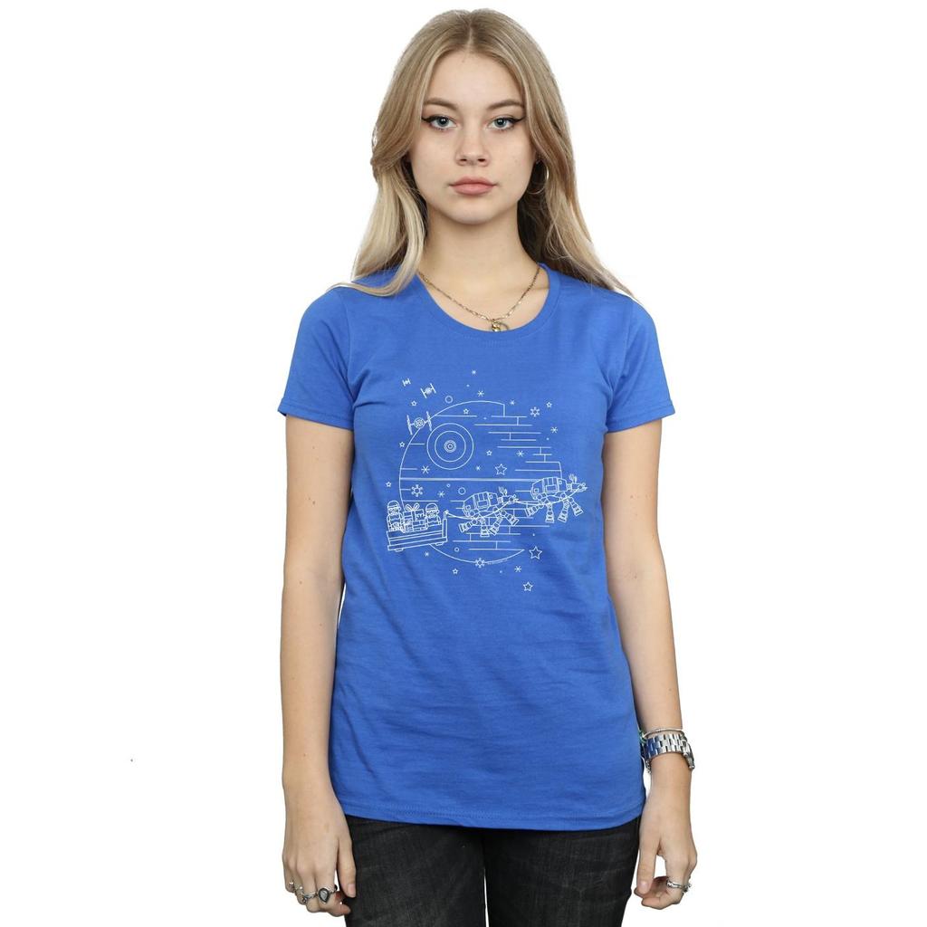 Star Wars Womens/Ladies Death Star Sleigh Cotton T-Shirt