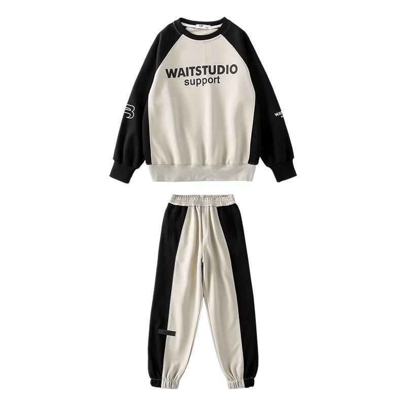 Autumn Spring Girl Cloth Letters Sweatshirt Hooded T-shirt TOP and Bottom Ankle-tied Pant Teens Child Set 8 9 10 11 12 Year