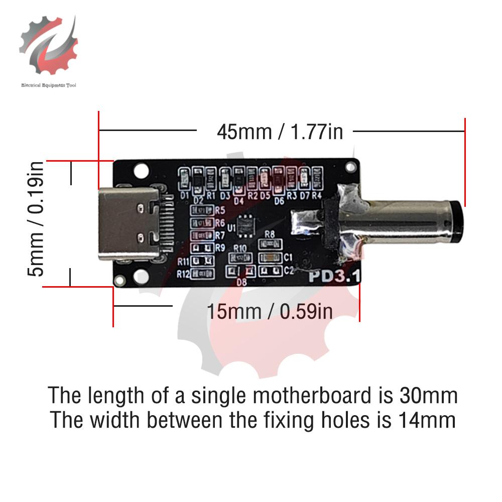 Type-C PD/QC2.0 3.0 PD3.1 на DC USB-обманка Быстрая зарядка Триггер Детектор полюсов Модуль зарядки Регулируемое напряжение