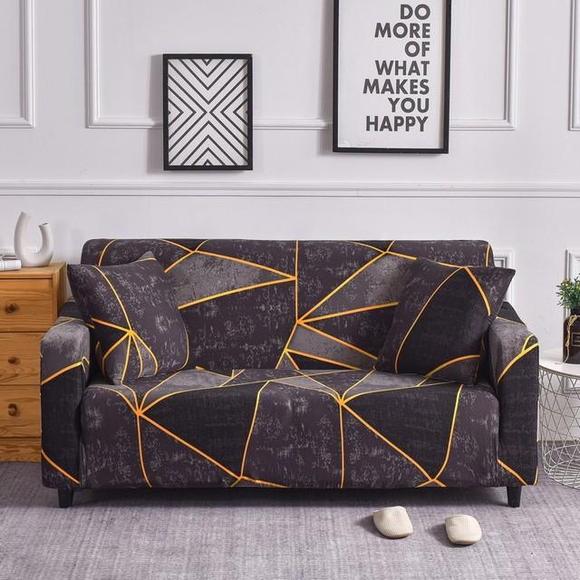 Чехол для дивана с принтом, эластичные чехлы для диванов, чехлы для 2-местных диванов, моющаяся защита для мебели для гостиной