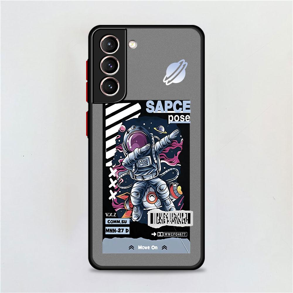 Матовый чехол с милым астронавтом и планетой для Samsung Galaxy S22 S20 S21 FE S10 S9 Plus S8 Capa Note 20 Ultra 10 Lite, чехол для телефона