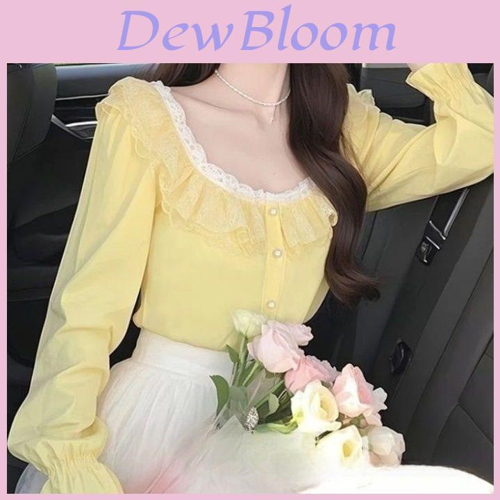 French Inspired Ladies Shirt With 3d Effect And Ruffle Sleeves For Spring
