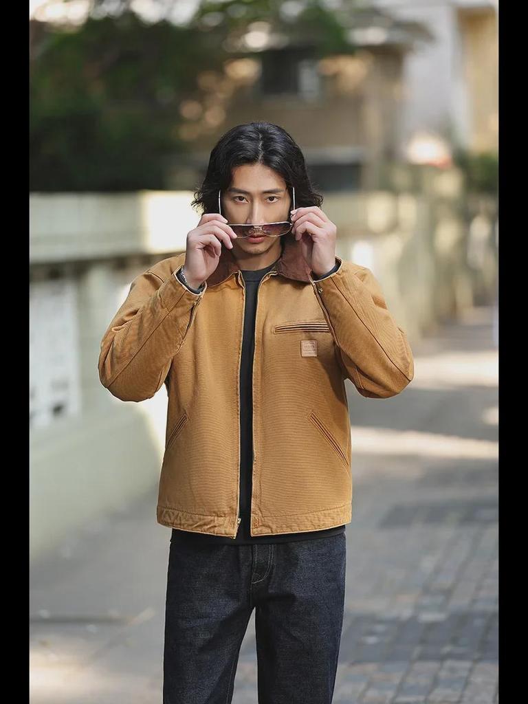 OKONKWO CleanFit Detroit Interstellar Canvas Jacket - Santa Fe J97 Thickened Design