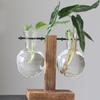 Creative Wooden Frame Hydroponic Vase Green Plant Transparent Glass Flower Arrangement Container Desktop Decoration Home Decoration