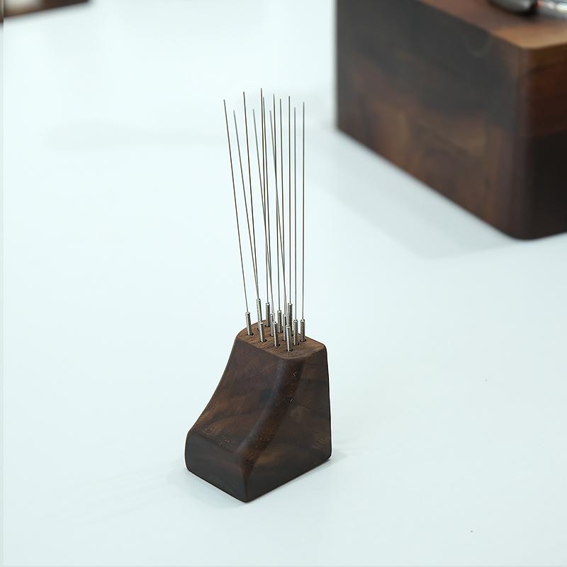 Магнитный WDT Инструмент для Эспрессо с Входящей в Комплект Металлической Пластиной, Изготовленный вручную с Ручкой из Натурального Дерева, Игла-Перемешиватель, Адсорбционная Кофеварка