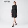 PORTS Spring Elegant Mesh Sleeve Cinch Waist Dress LM8D065MFP036