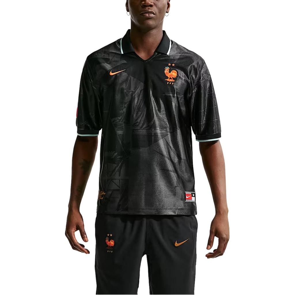 Nike Франция Энергетическая футболка Антрацит/Иглу/Металлик Мужские Топы Черный IH1867060