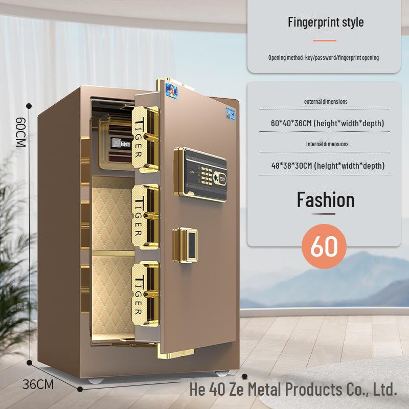 Tiger Brand All-Steel Fingerprint Safe for Home/Office - Anti-Theft Small Safe Deposit Box