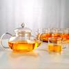Heat Resistant Glass Tea Pot,Glass Teapot With Infuser Tea Leaf Herbal Coffee Pot Tea Set Practical Bottle Flower Teacup