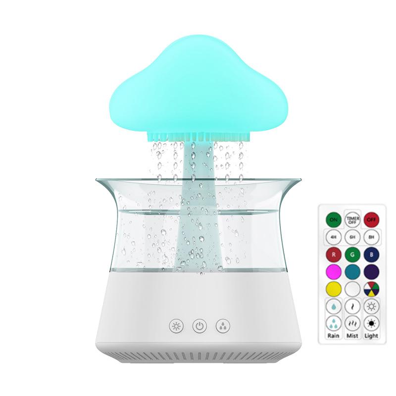 Увлажнитель воздуха Rain Cloud с ароматерапией: Разноцветная лампа-гриб и диффузор эфирных масел