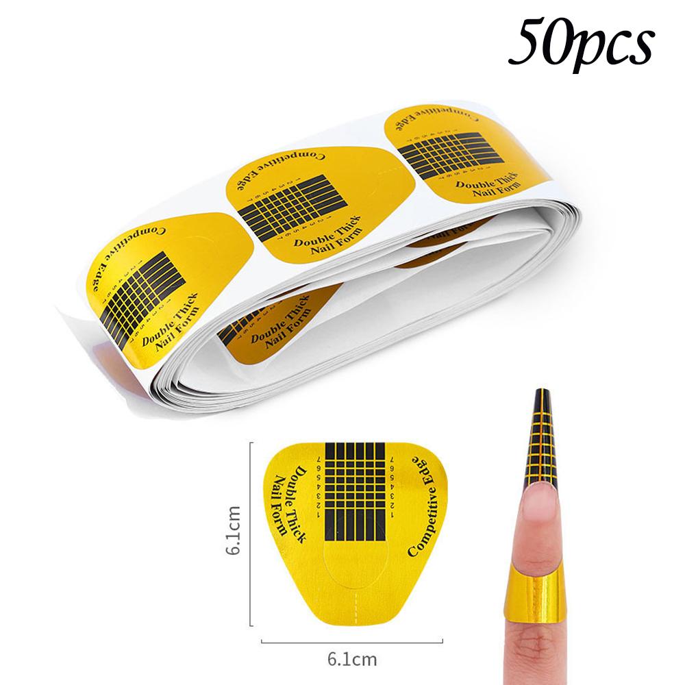 50 шт., французские формы для ногтей, формы для наращивания ногтей, наклейки, акриловые кривые, накладные направляющие для ногтей, маникюрный держатель, набор инструментов