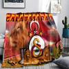 Фланелевое одеяло с узором Galatasaray, Высококачественное, Удобное для всех сезонов, Домашний декор, Тепло и уют, Идеально для подарков.