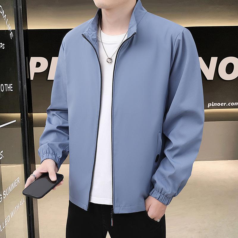 Осенняя основная куртка мужская повседневная куртка с воротником-стойкой простая универсальная мужская куртка тонкая весна и осень
