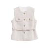 Kaslead New Women clothes Western Style Versitile Fashion Graceful Multicolor Belt Decoration Vest Vest