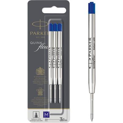 Сменные стержни для шариковой ручки PARKER QUINKflow, средний наконечник, синий, 3 шт.