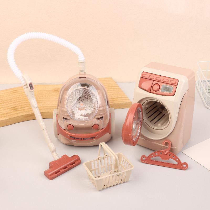 Play House Toy Washing Machine Vacuum Cleaner Coffee Maker Toaster Mini Appliances Cute Toys Kids Pretend Play Toys
