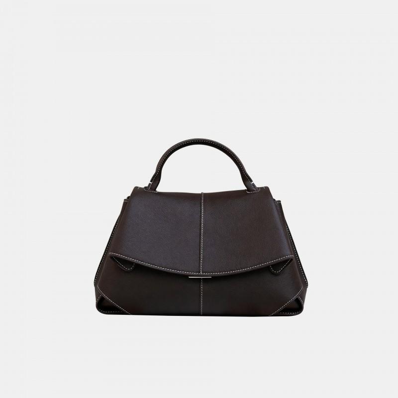 Womens Genuine Leather Crossbody Bag Minimalist Chic Shoulder Daily Commute Handbag Soft Texture