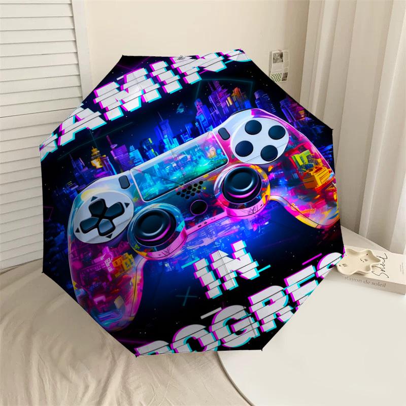 1 шт. Игровой узор прогресса Дизайн зонта Автоматическое открытие и закрытие Зонт, Высококачественный Дорожный зонт, c1128214