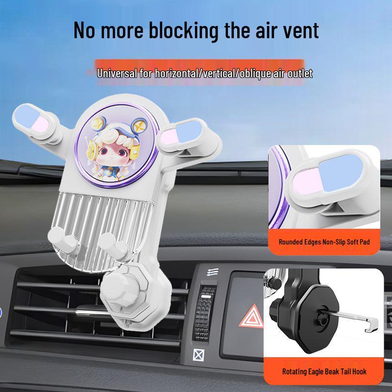 Cartoon Air Vent 360° Rotating Shockproof Phone Holder Clip