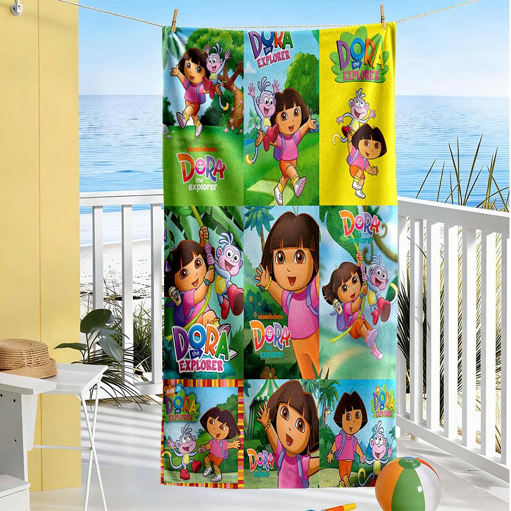 Dora Explorer Beach Towel Super Soft Microfiber Quickdry Fabric Comfortable Lightweight