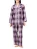 Gunze CI Comme CA Cotton Long Sleeve Viyella Brushed Size M Women's 100% Loungewear, Pants, Yarn-Dyed Fabric, Purple,