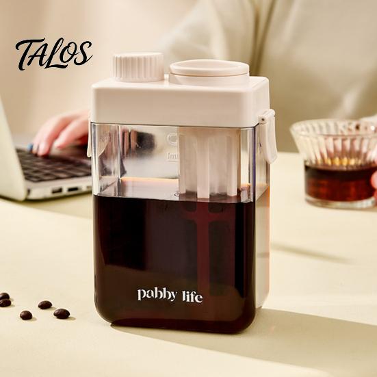 Plastic Iced Tea Maker Cold Brew Coffee with Filter & Airtight Lid, Clear No Leak Pitcher Jar, Scales, Gifts for Lovers