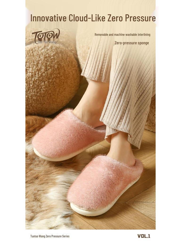 2025 Tuotuo Wang Odor-Resistant Warm Non-Slip Slippers with Removable Thickened Soles for Men and Women