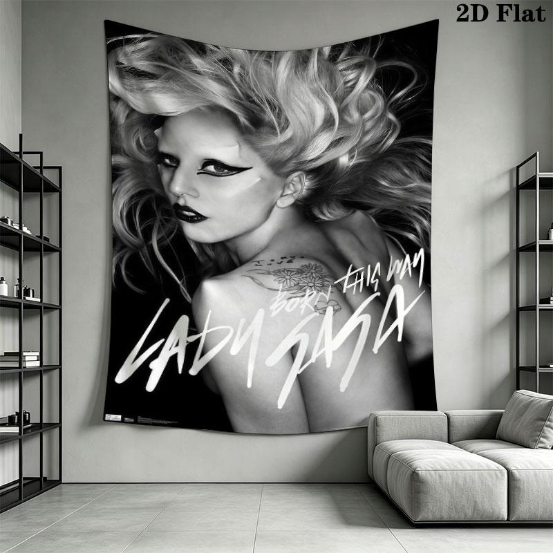Lady Gaga Wall Hanging Printed Fabric Blanket Decorative Tapestries for Bedroom Living Room Home Decor