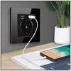 DepoGuye Black EU Standard Type C 220V USB Plug Wall Socket, Socket with USB for Home,wall Mounted 16A  Power Outlet 86mm*86mm