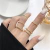 Female Fashion Jewelry Retro Zinc Zinc Alloy Korean Knuckle Finger Rings Tail Ring Twist Ring Set Round