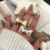 Fresh And Sweet Bow Ring Women'S Gold And Silver Design Light Luxury High Sense Popular Ring Opening Can Be