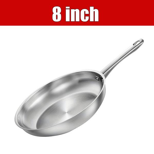 Tri-Ply Stainless Steel Frying Pan 8 Inch 10 Inch Induction Cooking Pan Skillet Fast Heating Chef's Pan Skillet Oven Safe