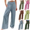 High Waisted Pants For Women Stretchy Wide Leg Palazzo Pants Casual Comfy Beach Pants Trousers
