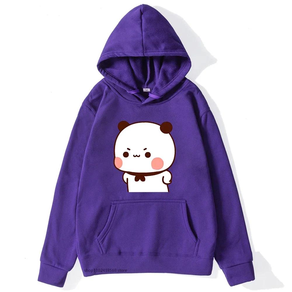 Милый Бубу кричит на Дуду Толстовки для мужской толстовки Женская парная одежда Панда Медведь Повседневные Кавайные топы Флис