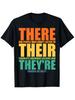 1 шт. Забавная футболка с юмором про Their There They'Re для учителей ELA, мам, бабушек, 180 г/м², черная, с коротким рукавом, односторонняя печать, размеры S-XXXL
