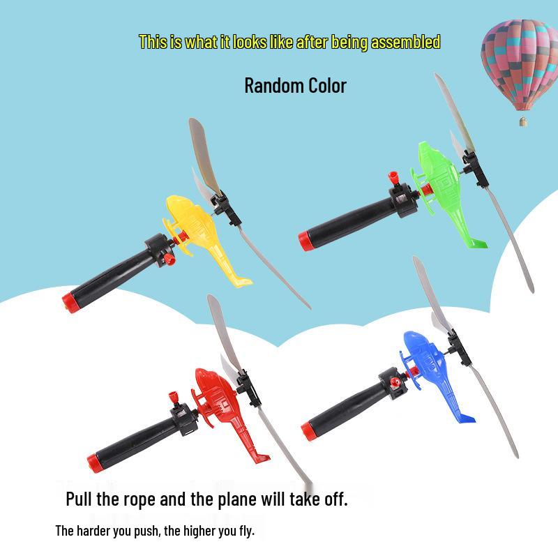 Kids' Pull String Power Helicopter Bamboo Dragonfly Outdoor Toy