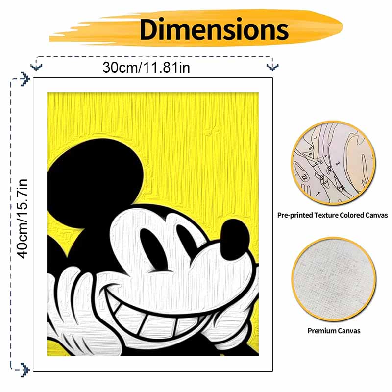 Disney Yellow Mickey Mouse digital oil painting diy coloring handpainted filling home decoration gift for wall art decor sets 130