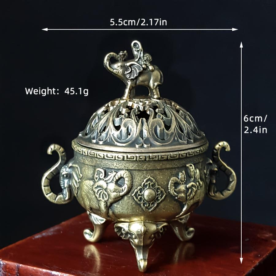 3Pieces Elephant-shaped incense burner with hollow-carved elephant ears and three legs Mini cone-shaped incense burner, sandalwood incense burner,