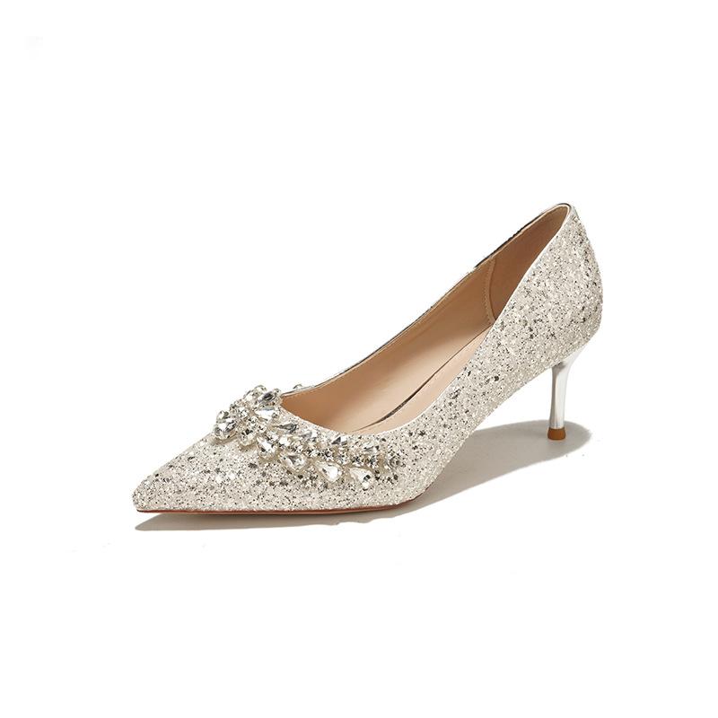 Туфли на высоком каблуке-шпильке со стразами и жемчужной аппликацией, свадебная обувь, обувь для вечернего платья, удобная и высококачественная женская обувь