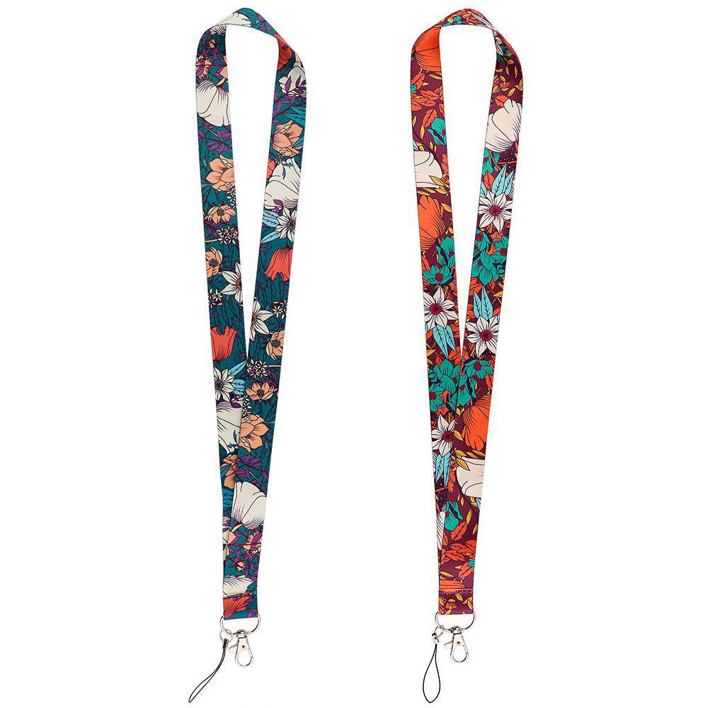 Strap Key Ring Holder Badge Strap Flower Lanyard Badge Holder ID Card Pass Hang Rope Keys Keychain