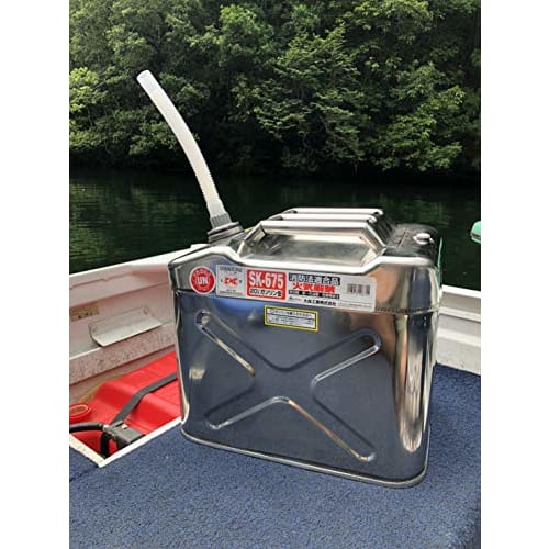 Meltec SK-675 20L Portable Gasoline Can, Fire Service Law Compliant, KHK Stainless Steel, 0.8mm Thick Steel Plate