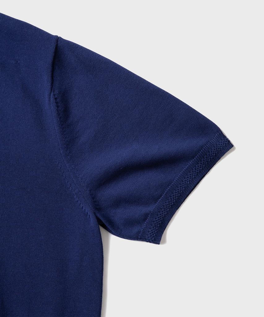 AMFEAST (Cotton 100%) Essential Polo Half Knit Navy