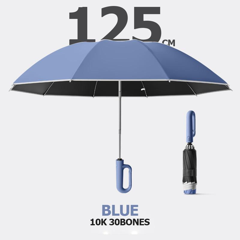 UV Umbrella Windproof Umbrella for Men Women Fully Automatic Reverse Folding Umbrella with Reflective Stripe Carabiner Handle
