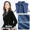 Denim Women's Shirt Fake Collar Classic Denim Shirt Collar Detachable Versatile Autumn Winter Sweaters Decor Collars Accessories